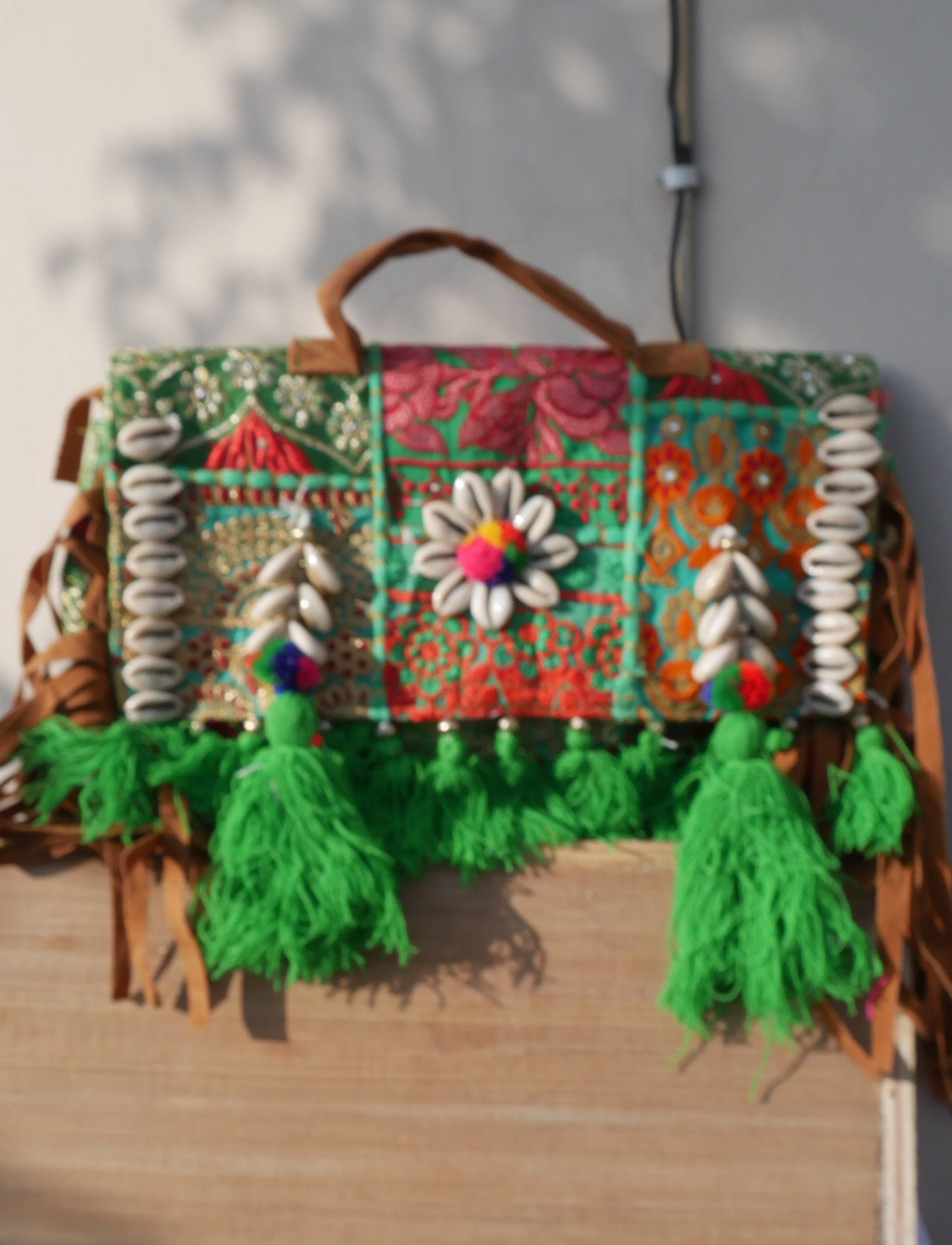 Parrot green boho banjara bag