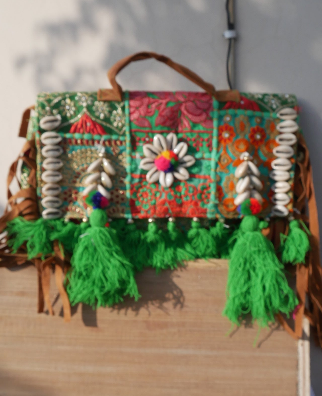 Parrot green boho banjara bag