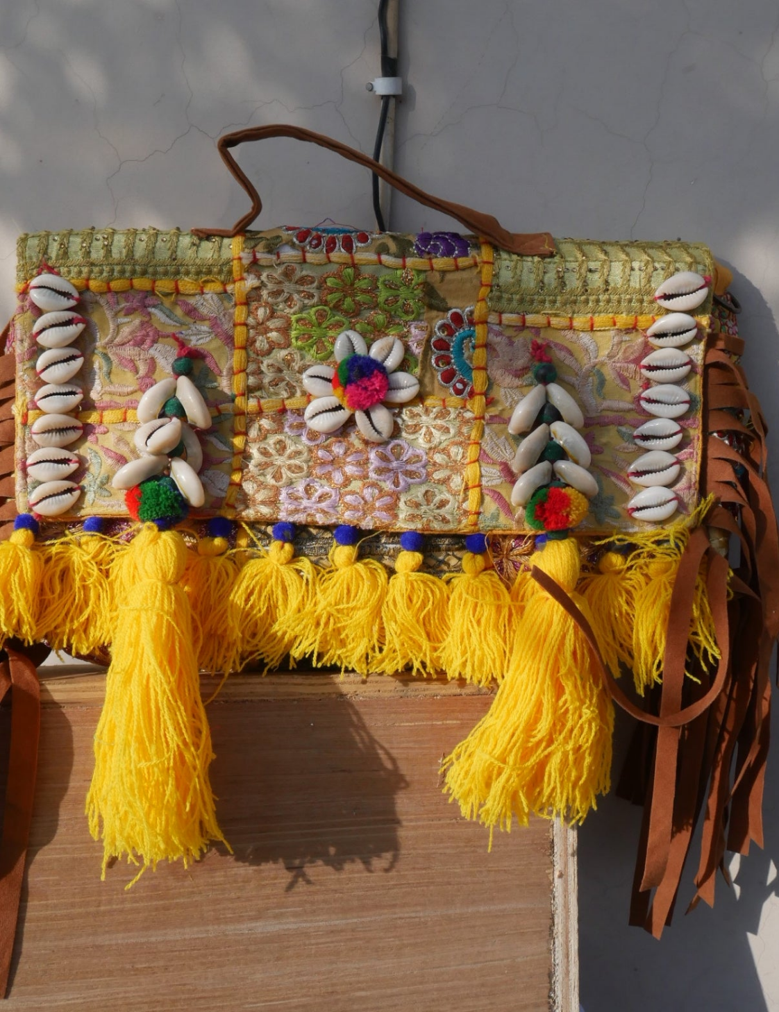 Lemon yellow boho banjara bag