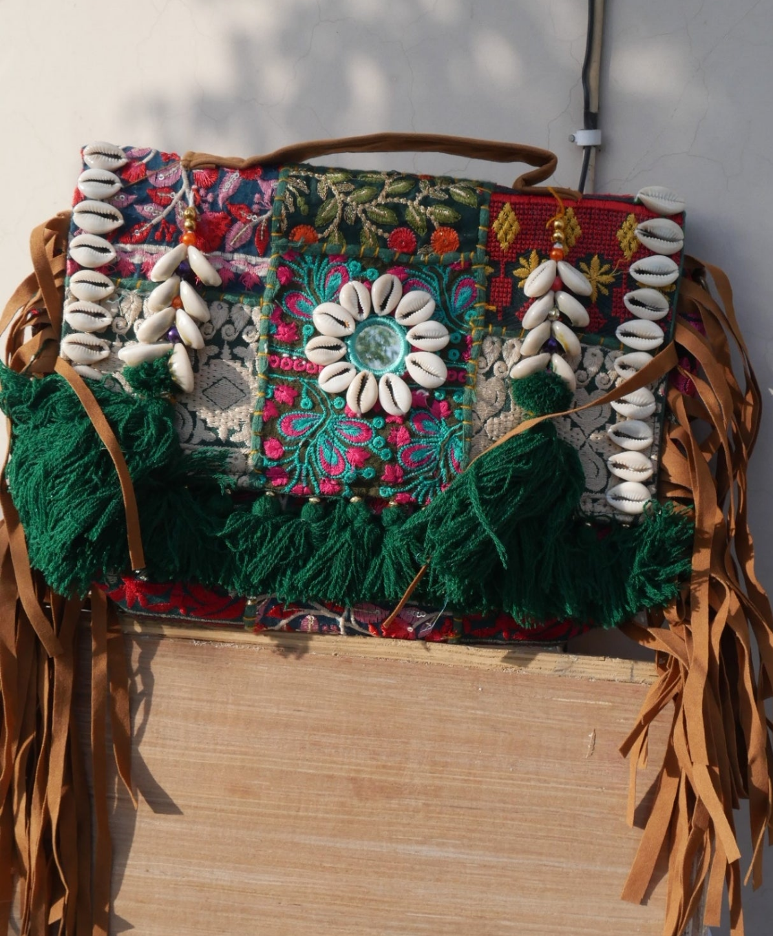 Sea green boho banjara bag
