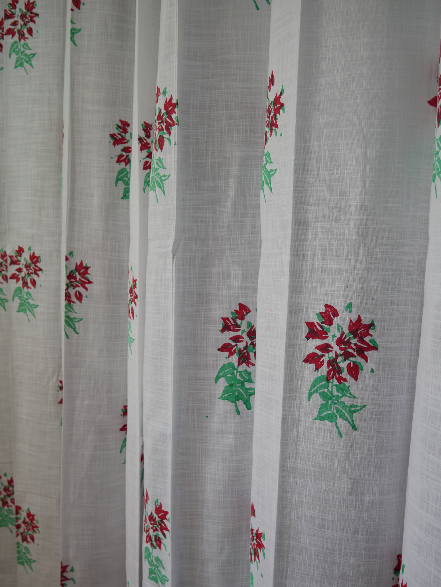 Handblock bouganvillia curtain s