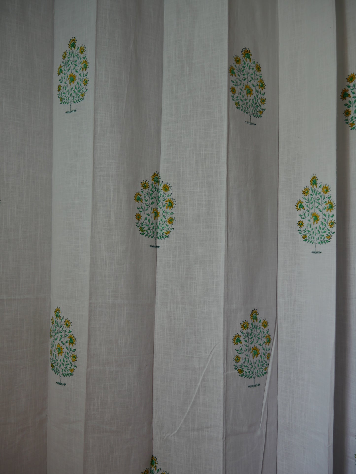 Handblock floral curtain