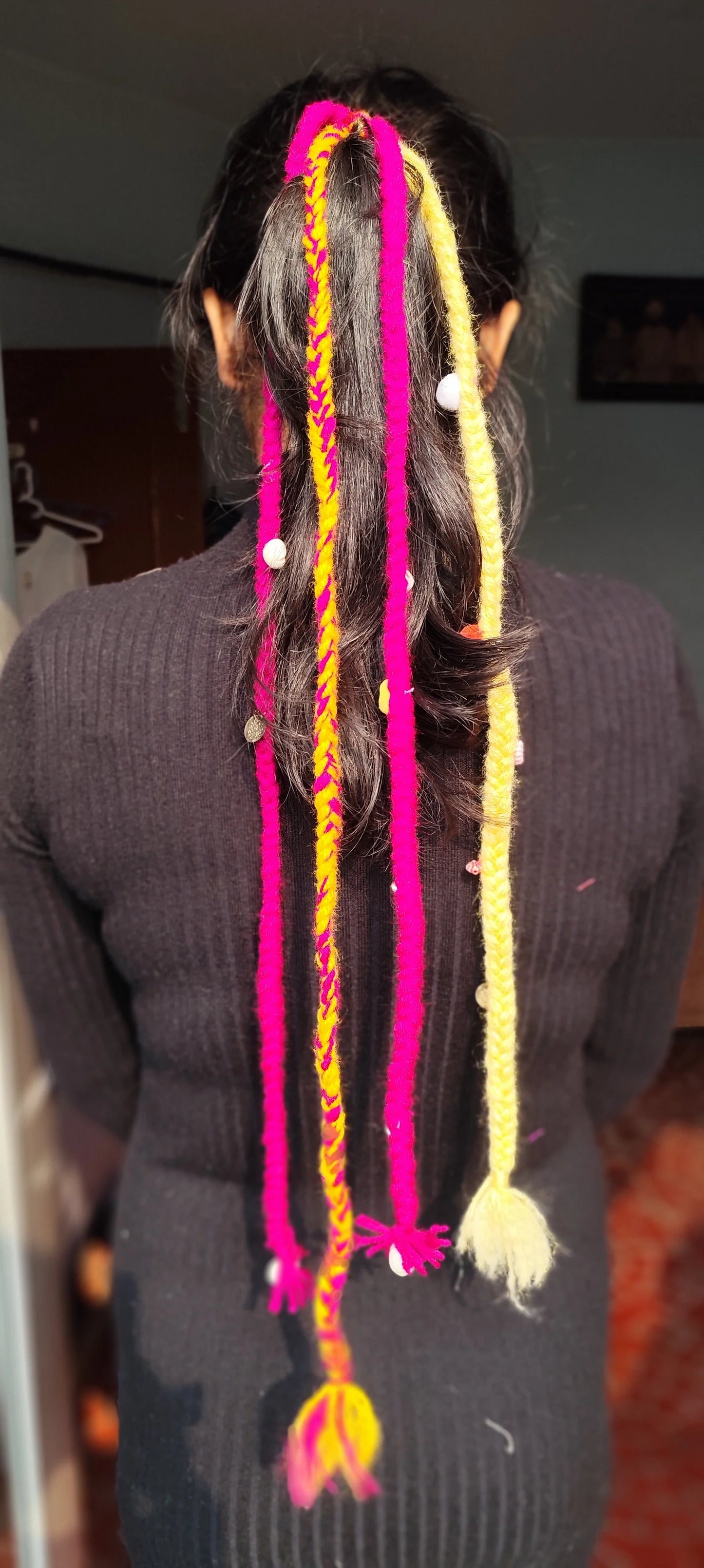 Mergentta yellow boho parandi braid with chymes and kaudi