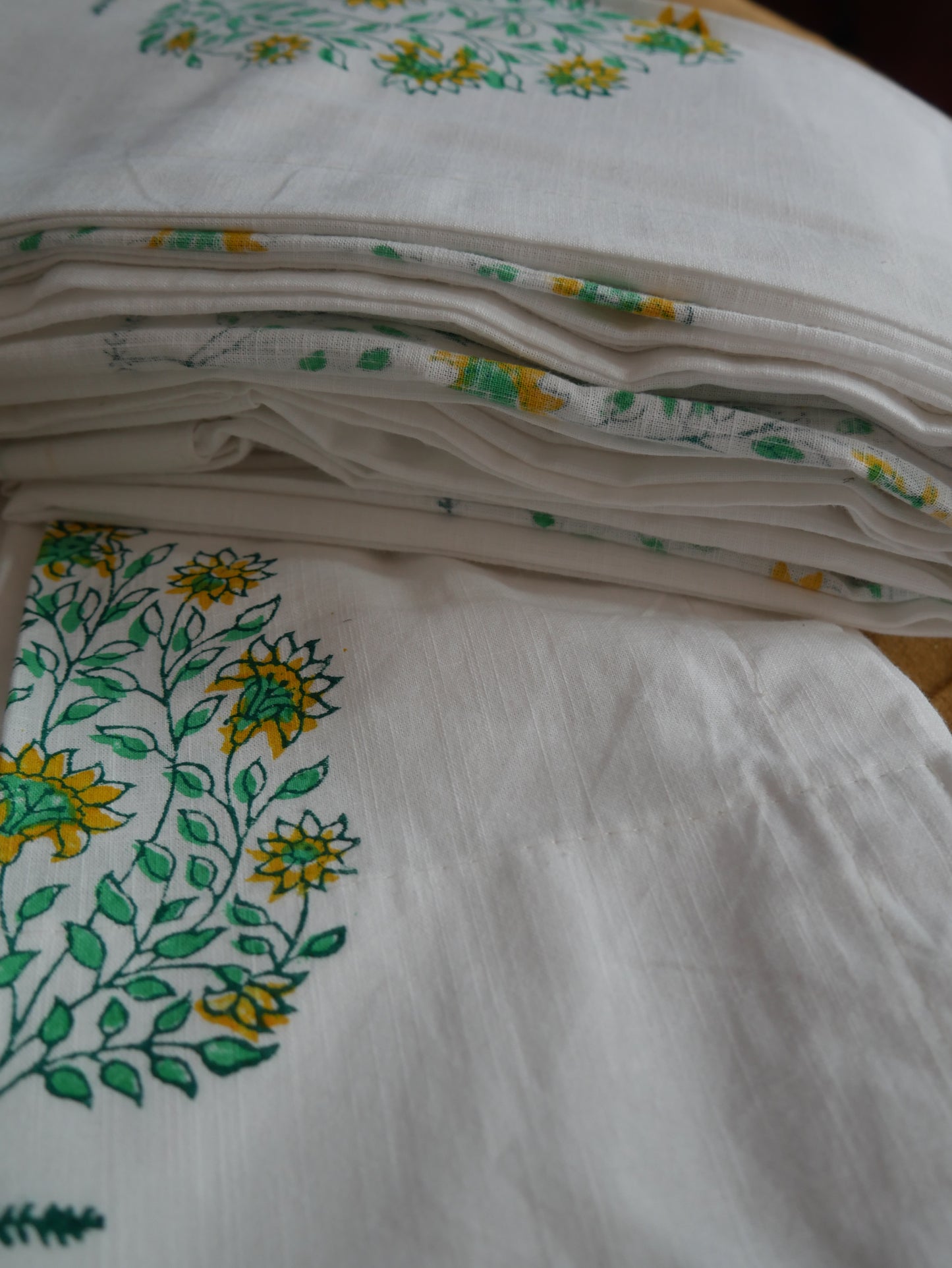 Handblock floral curtain
