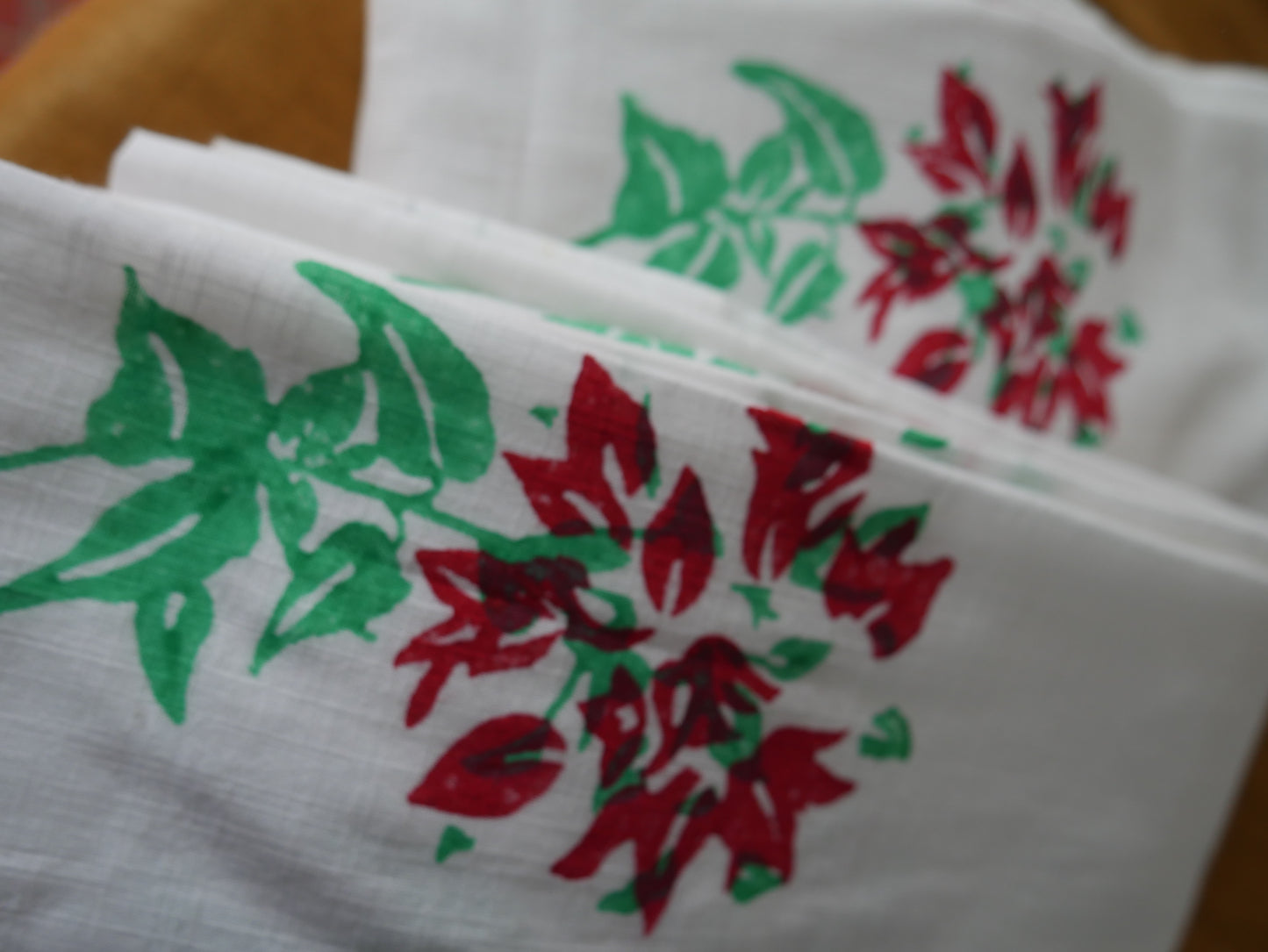 Handblock bouganvillia curtain s