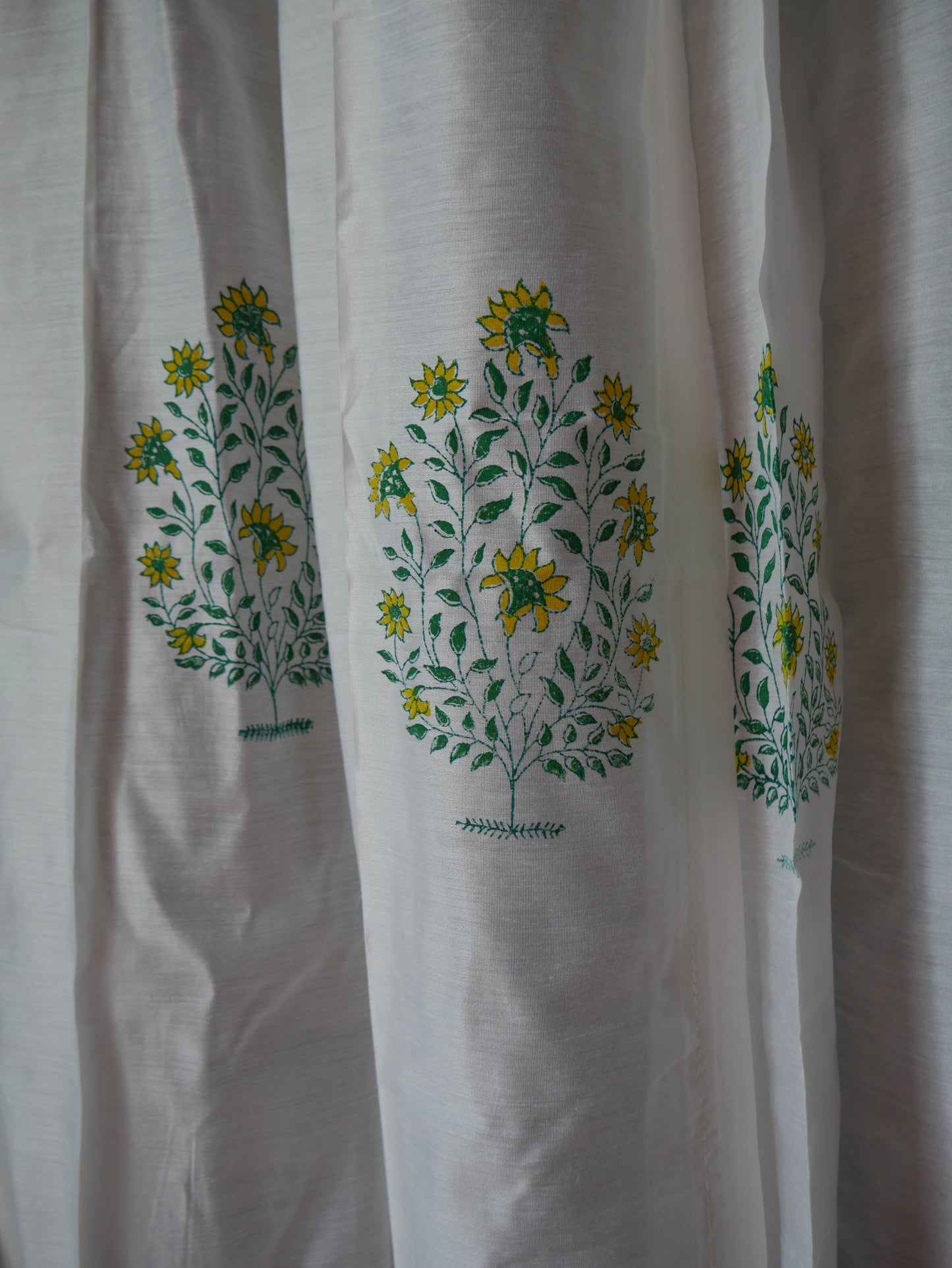 Handblock floral curtain