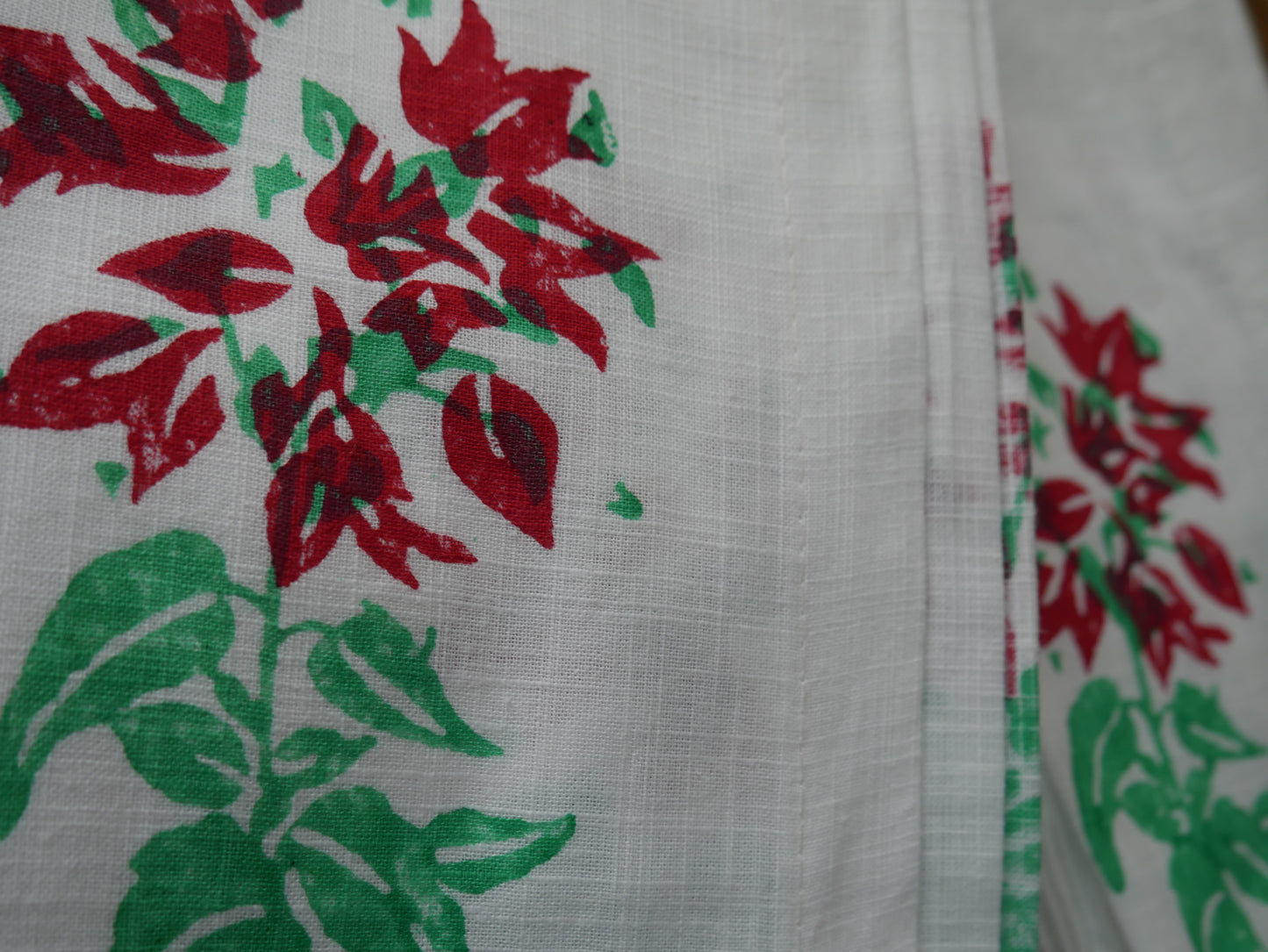 Handblock bouganvillia curtain s