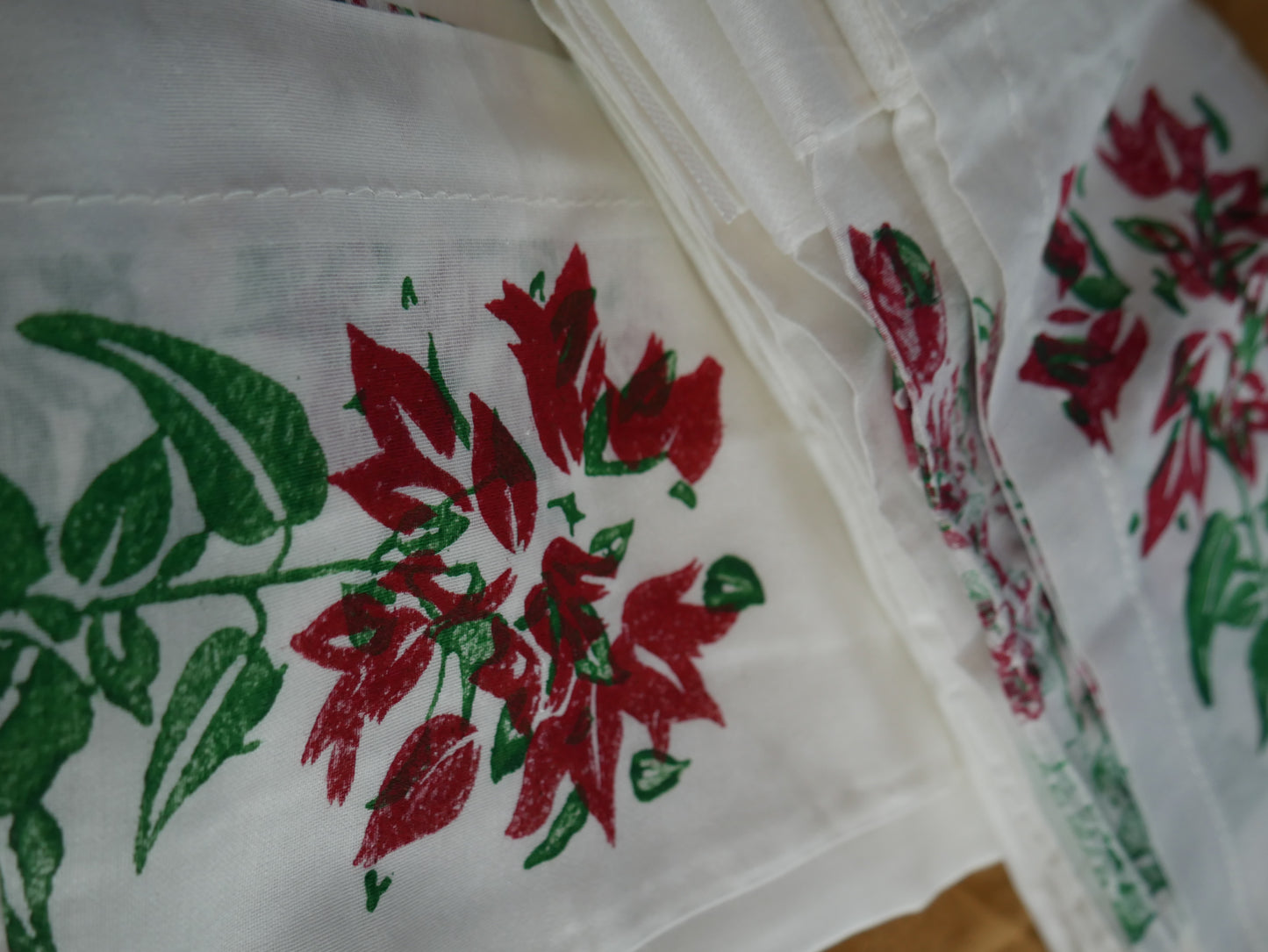 Handblock bouganvillia curtain s