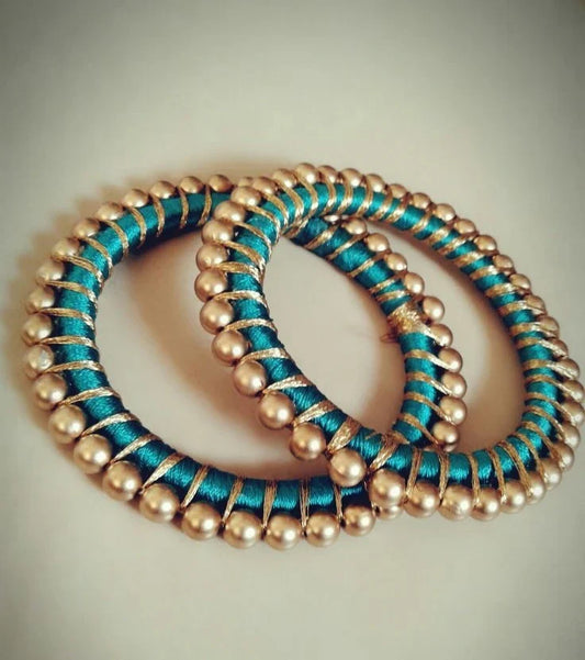 Double Colour Silk Thread Bangles Designs You Must Try