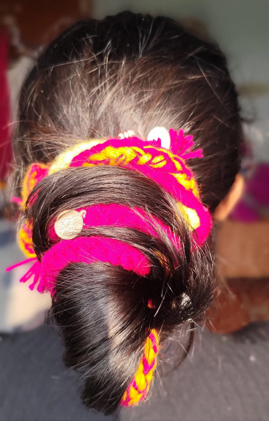 Mergentta yellow boho parandi braid with chymes and kaudi