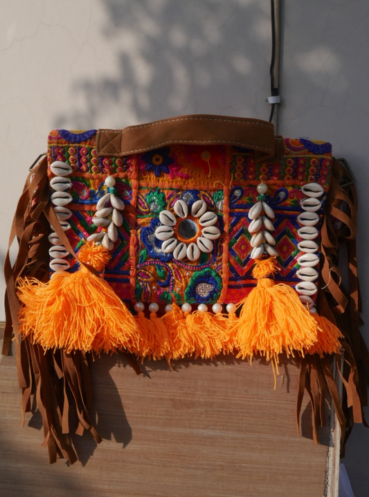 Mustard yellow  boho banjara bag