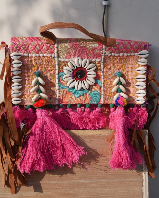 Baby pink boho banjara bag