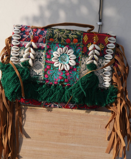 Sea green boho banjara bag