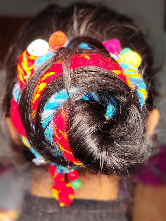 Multi boho banjara parandi braid with chymes and kaudi shell