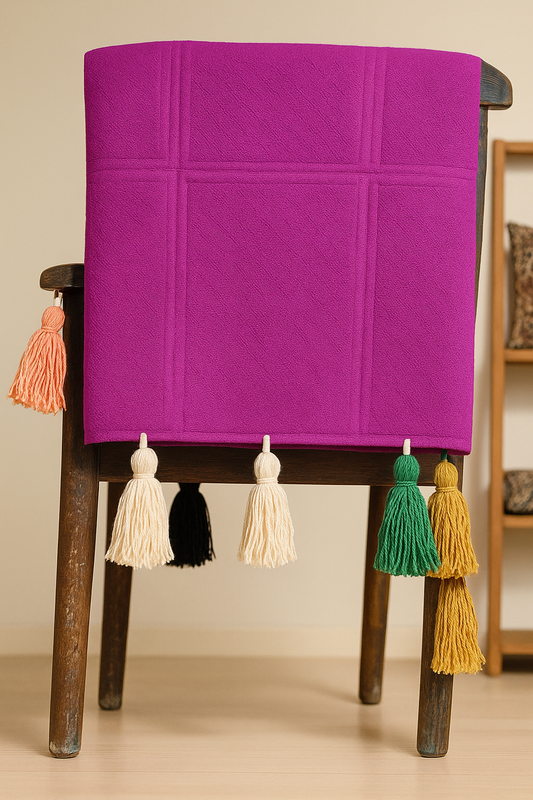 Mergentta chair cover with colourful tassel